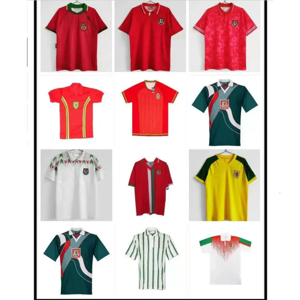 QQQ8 1974 90 92 93 94 95 96 97 98 99 Wales Retro Soccer Jersey Giggs Bale Hughes Saunders Rush Speed ​​Vintage Classic Football Shirt 2015