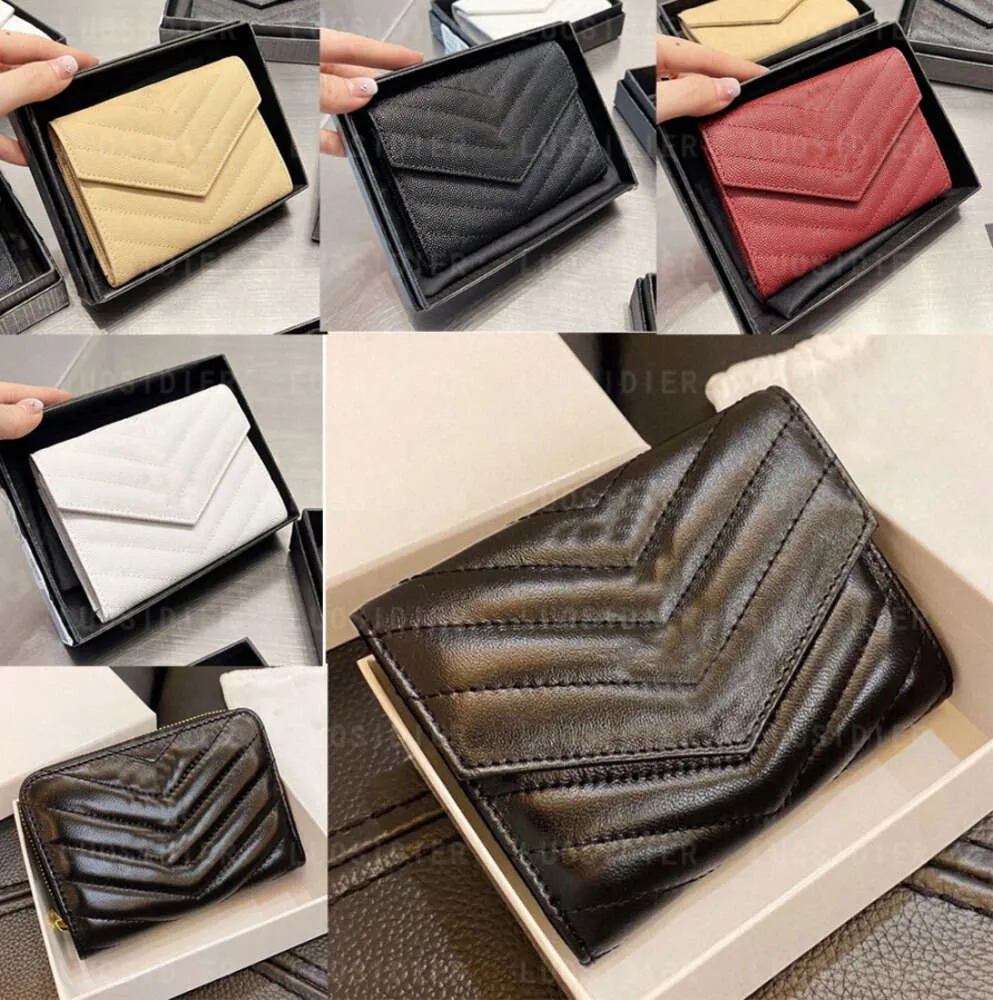 small envelope wallet mix matelasse cassandre grain de poudre embossed leather Card Holder multi-folded purse Luxury Designer Pouch Genuine Leather YT1102