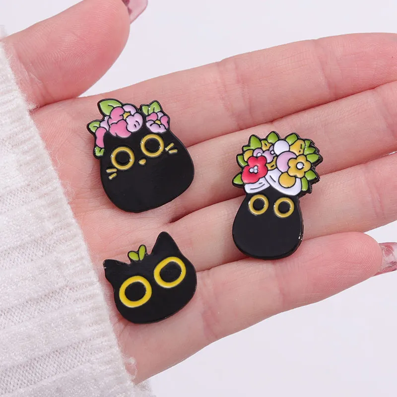 cat Enamel Brooch Pins Set Aesthetic Cute Lapel Badges Cool Pins For Backpacks Hat Bag Collar Diy Fashion Jewelry Accessories Wholesale
