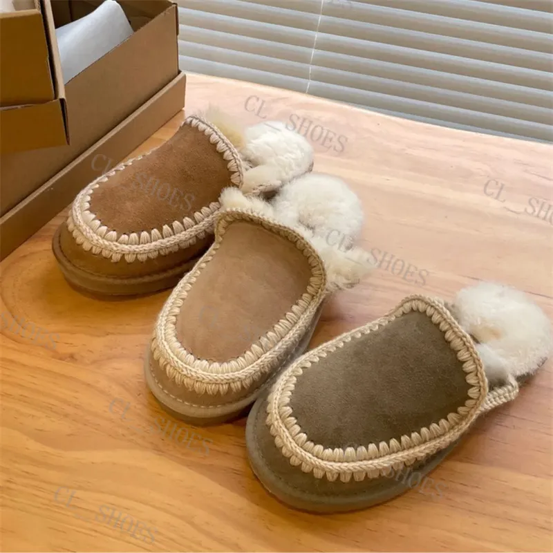 Designer Slipper Braid Slippers Tasman Slides Platform Wool Blend Winter Leisure Warm Wear Fuzz Boot Snow Fur Furry Fluffy Loafer Mule With Box