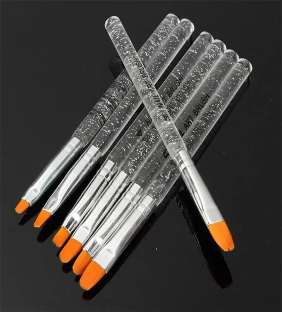 Nail Art Brush 7pcs UV Gel Acrylic Crystal Design Builder Painting Nail Art Brush Pen Tool Set Acrylic302Q1308808