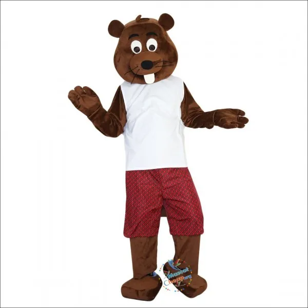 Professionell högkvalitativ Castor Fiber Beaver Mascot Costumes Christmas Fancy Party Dress Cartoon Character Outfit Dräkt Vuxna storlek Karneval Easter Advertising