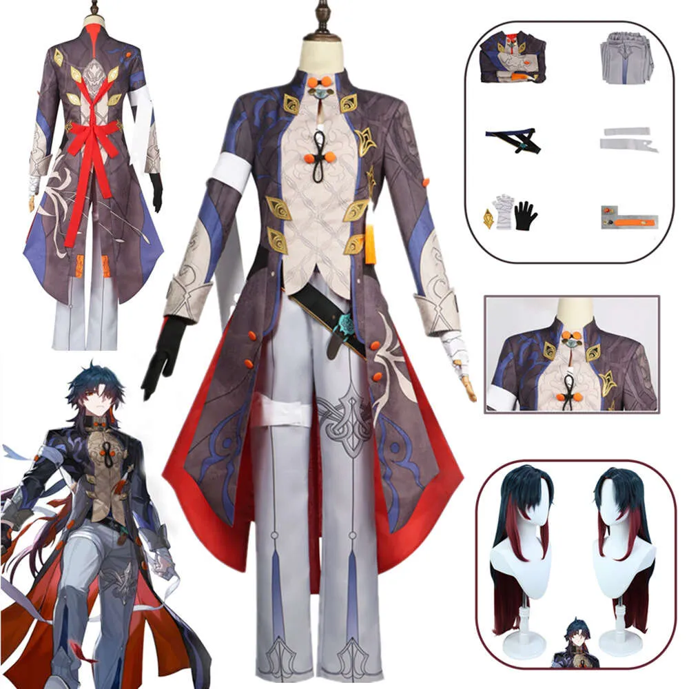 Cosplay Anime Game Honkai Star Rail Uniform Broek Oorbellen Hoofdtooi Pruik Outfits Blade Halloween Kostuum cosplay