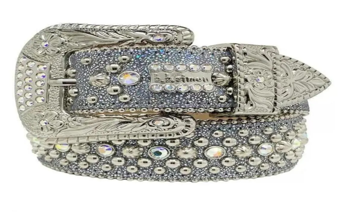 Cintura di alta moda Simon Belts per uomo Donna Cintura con diamanti lucenti Nero su nero Blu bianco multicolore con strass scintillanti come regalo6058863