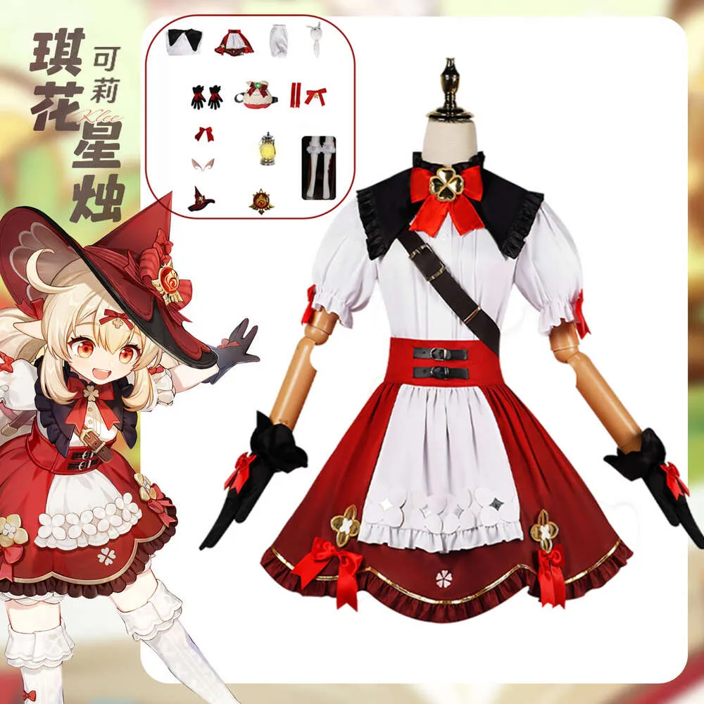 Genshin Impact Klee Cosplay Costume Set With Wig Hat And Mokuyobi genshin-impact-klee-cosplay-costume-set-with-wig-hat-and-mokuyobi