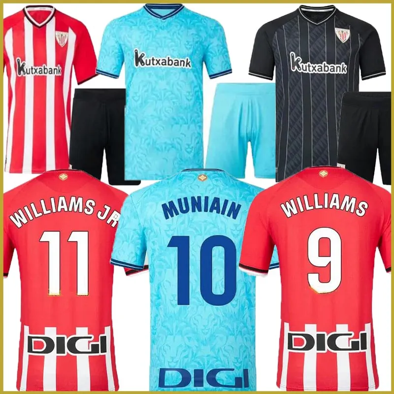 23/24 Guruzeta BilbAO FC D Williams Camisa de futebol masculina e infantil 23Adoriz Sportswear Muniaen Paredes Berengue Anders Herrera Une Simon OSANCET Camisa de futebol