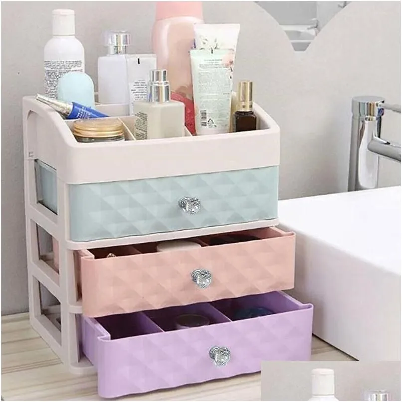 Storage Boxes & Bins Storage Boxes Display Rack Mti-Layer Der Type Makeup Box Desktop Cosmetics Jewelry Drop Delivery Home Garden Hous Dhh6Z