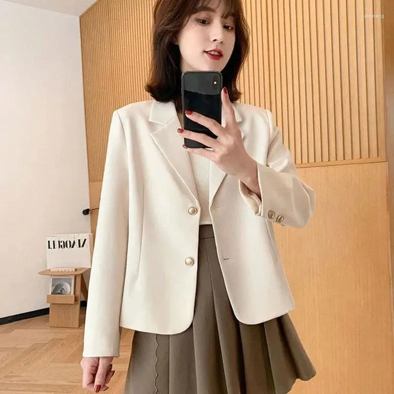 Damenanzüge Hochwertige Bürodame Blazerjacken Rosa Einreiher Freizeitjacke Frauen Koreanische Mode Langarm Kerbkragen