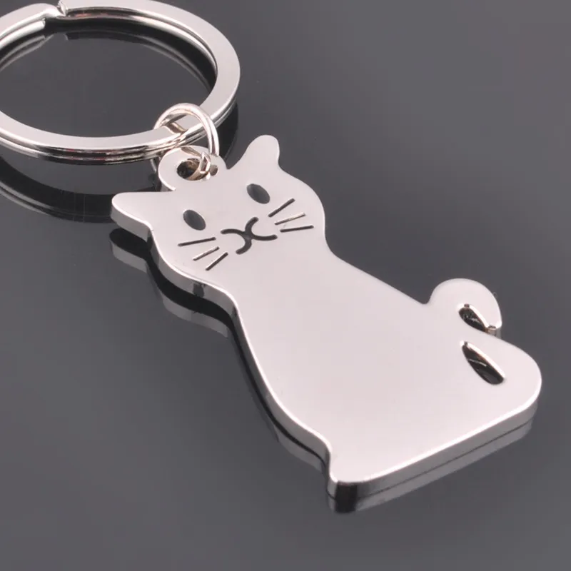 Ny modekreativ modell Cat Keychain Popular Keyring Metal Key Chain Gift Dh874