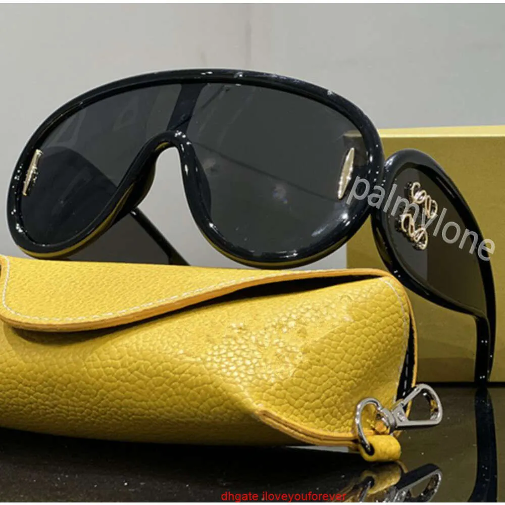 Designer-Sonnenbrille, Wellenmaske, großer Rahmen, Damen, Herren, polarisierte Brille, Acetatfaser, Hip-Hop, Luxus-Klassiker, Sonnenbrille, UV400-Schutz, 23-lowewe