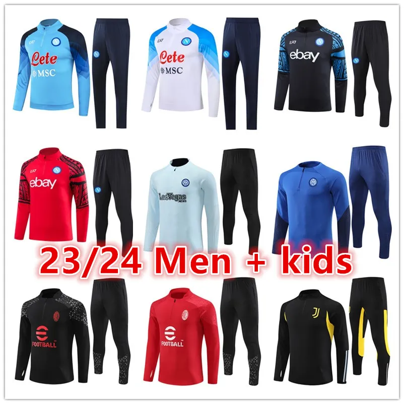 2023 2024 tuta Napoli soccer tracksuit Men and kids InTer SSC 23 24 AC  football tracksuit kit training suit jacket tuta MiLan chandal futbol