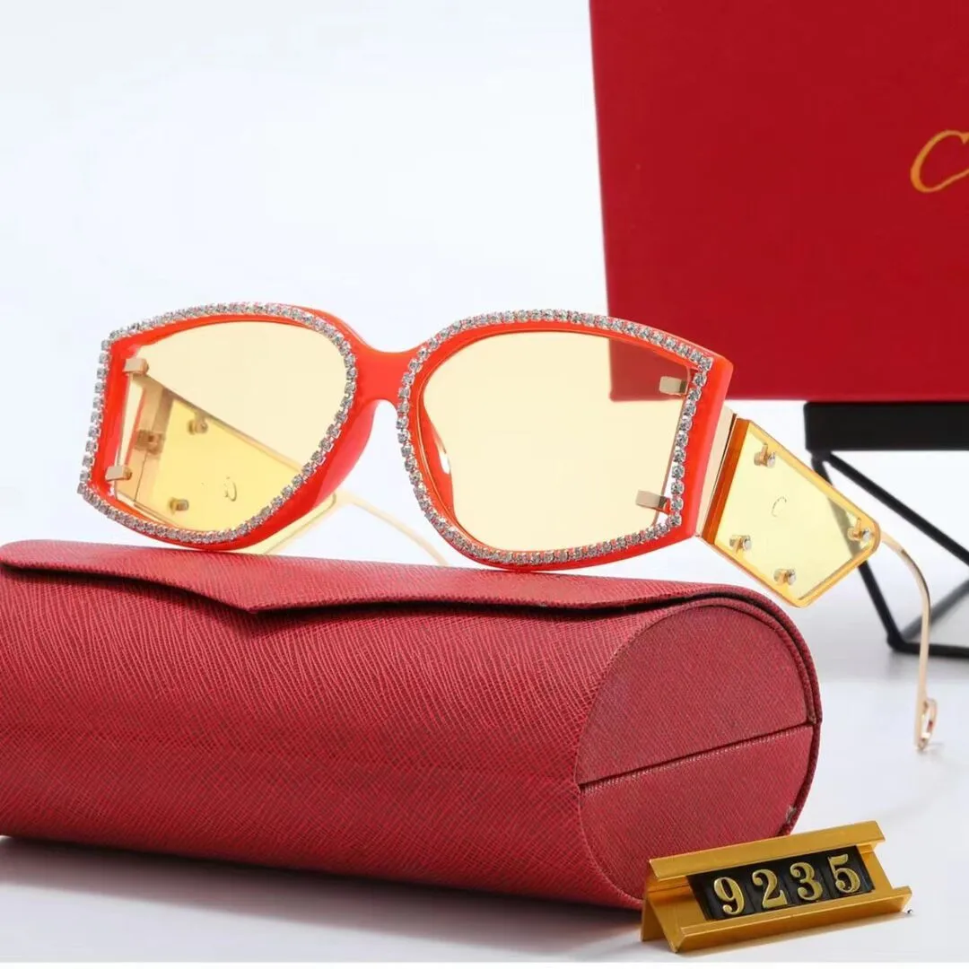 Óculos de sol de grife para mulheres Novos óculos de sol Moda de luxo de luxo designer de grife Frame Clear Top Quality Fashions Style 9235