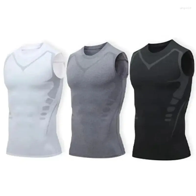 Frauen Shapers Ionic Shaping Weste Body Shaper Kompression Tank Top Männer Abnehmen Bauch Hautfreundliche Kontrolle Ärmellose Shirts