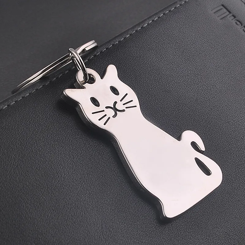 Ny modekreativ modell Cat Keychain Popular Keyring Metal Key Chain Gift DH8174