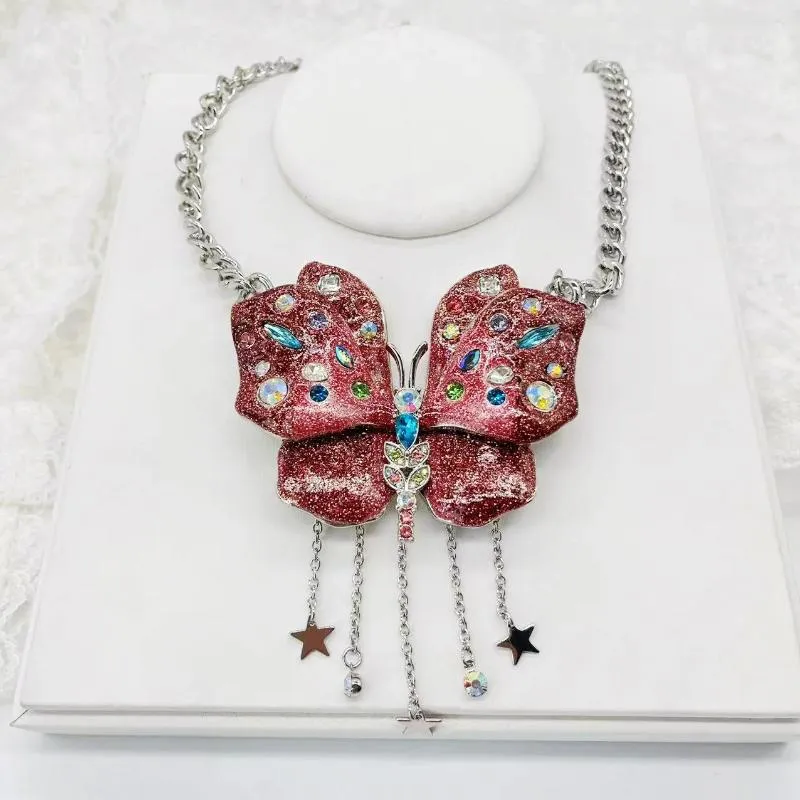 Pendant Necklaces Heavy-duty Vintage Butterfly Necklace With Gemstones And Animal