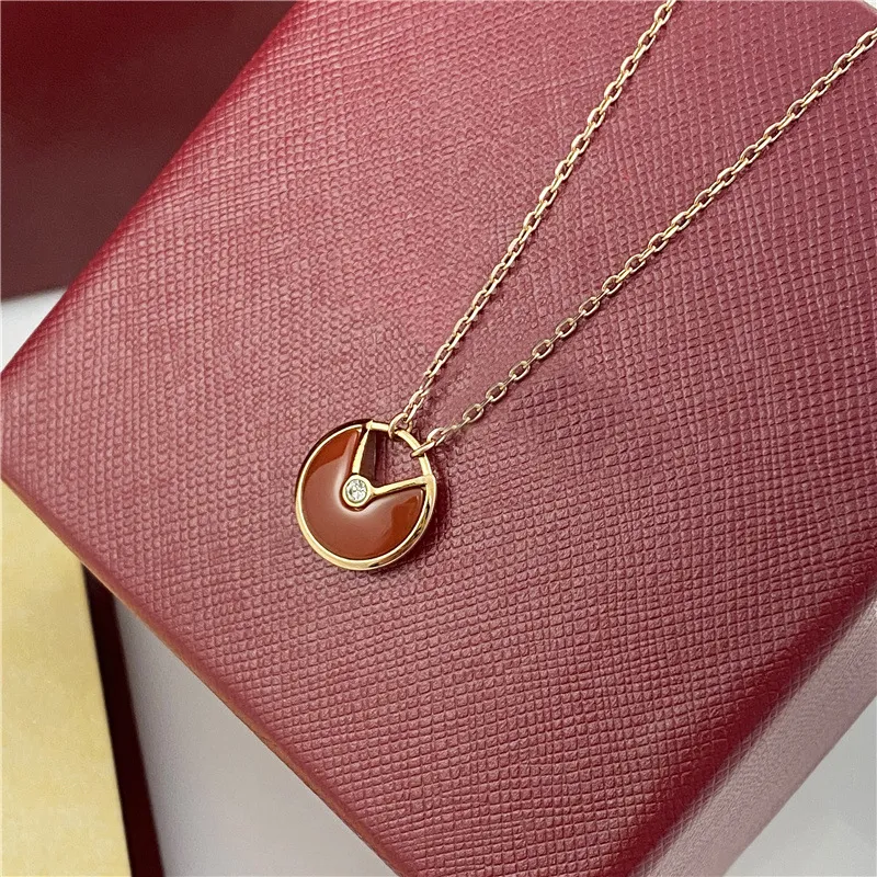 liefde ketting amulet hanger kettingen voor mannen vrouwen sieraden vrouw 18K opkomst goud rode schelp hart ketting gouden ketting sieraden ontwerpers gratis verzending groothandel