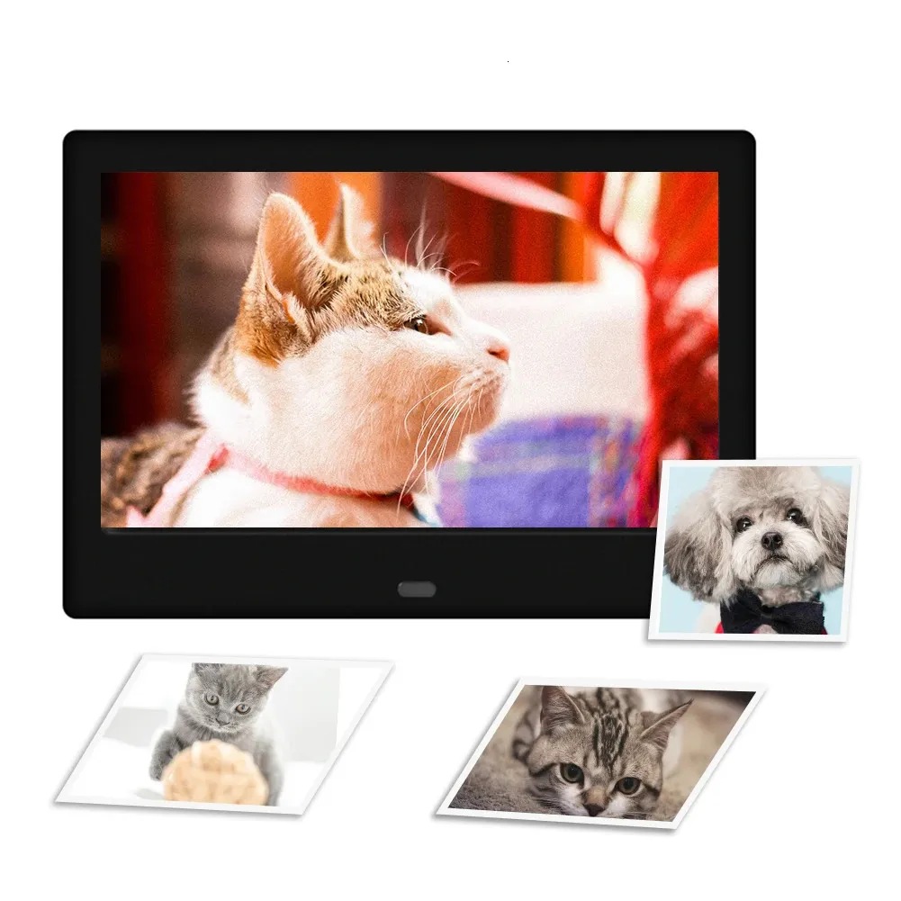 Digital Cameras 7 inch LED Po Frame Electronic Picture 16 9 Display Screen MP3 MP4 Movie Player Bandable 1G16G memory 231101