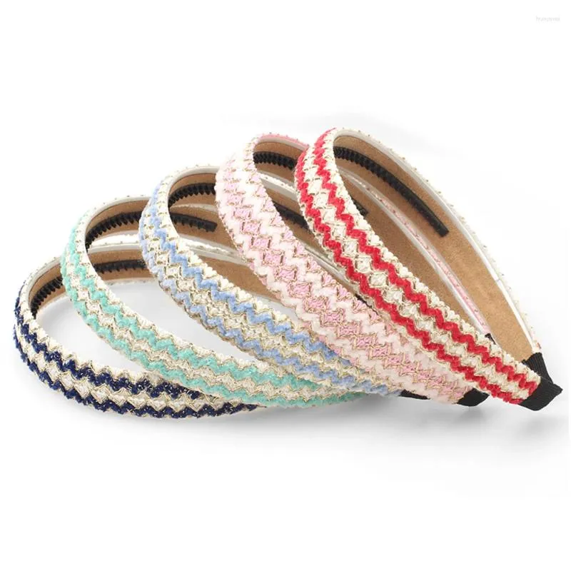 Hair Accessories Children's Weave Fabric Striped Hairband Sweet Girls Fragmented Headbands Bangs Ponytail Headwear For Kids