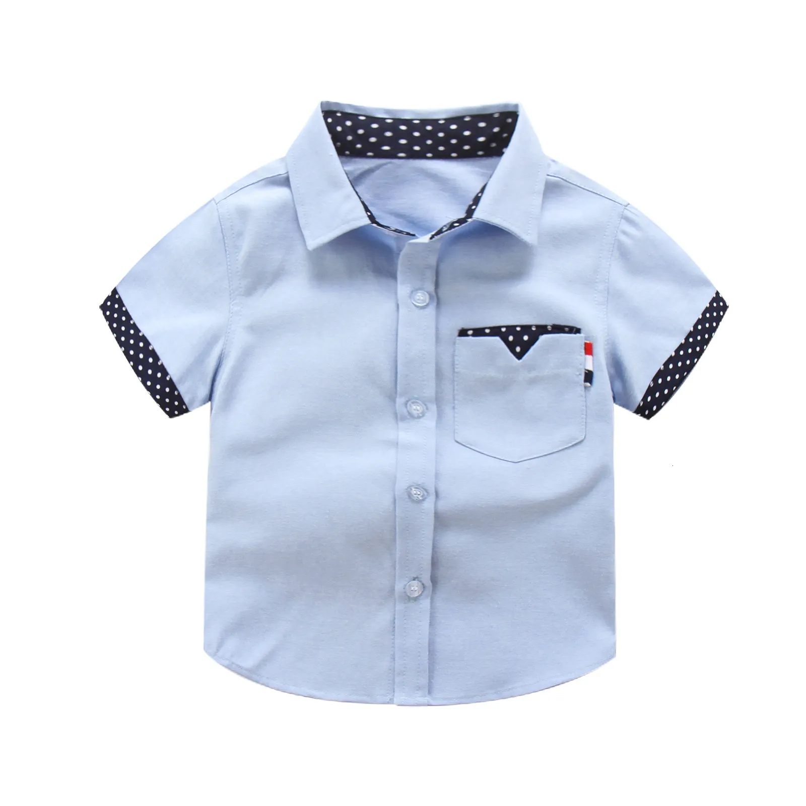 キッズシャツIenens Summer Kids Boys Gentlemen Shirt Tops Clothers Bay Boy Formal Cotton Smoreves Top Tshirt Clothing Blouse 230331