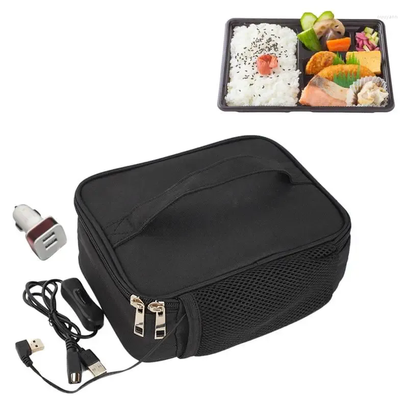 Dinnerware USB Electric Heating Bag Outdoor Travel Camping Lunch Box Warmer Container Packet Heater Portable Heated Thermal