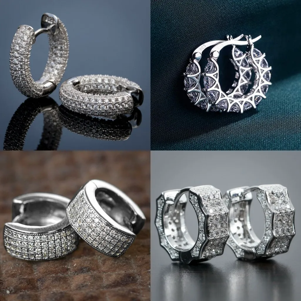 20 Styles Hoop Earring AAAAA Zircon White Gold Filled Jewelry Party Wedding Earrings For Women Bridal Promise Birthday Smycken
