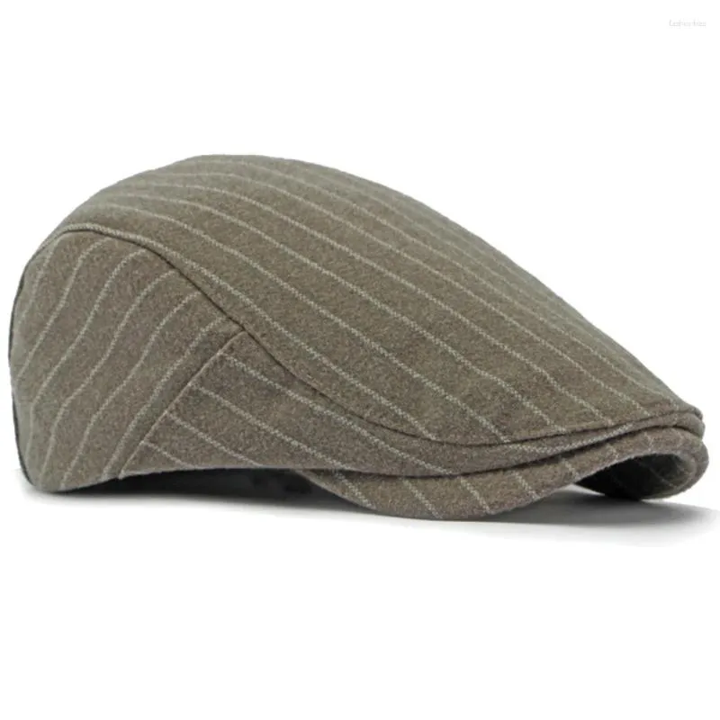 BERETS HT4286 Spring Autumn Caps för män Kvinnliga randiga konstnärsmålare BERET HAT Justerbar murgröna Sboy Flat Cap Manlig kvinna