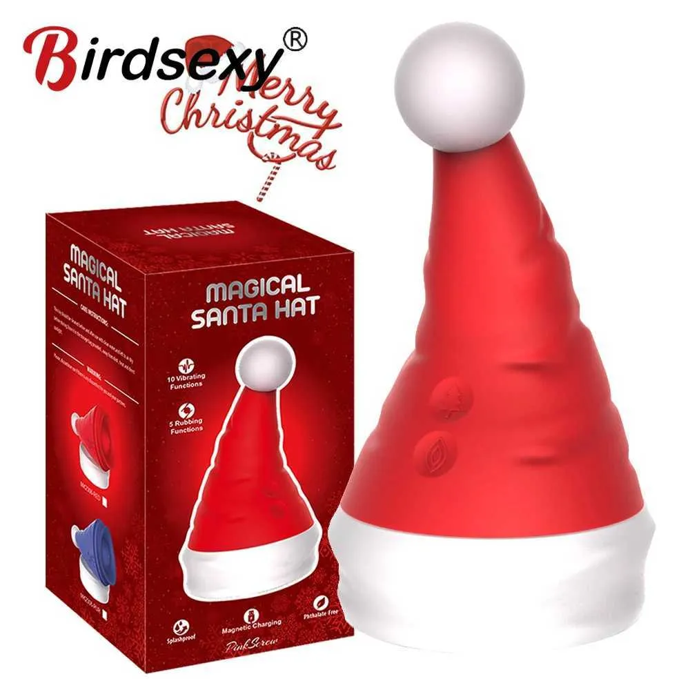 Kerstmuts Vibrator Voor Vrouwen Sterke Powler Dildo Orale Clitoris Stimulator Tepel Zuigen Speeltjes Voor Volwassenen 18 Paar Sex gift 221215