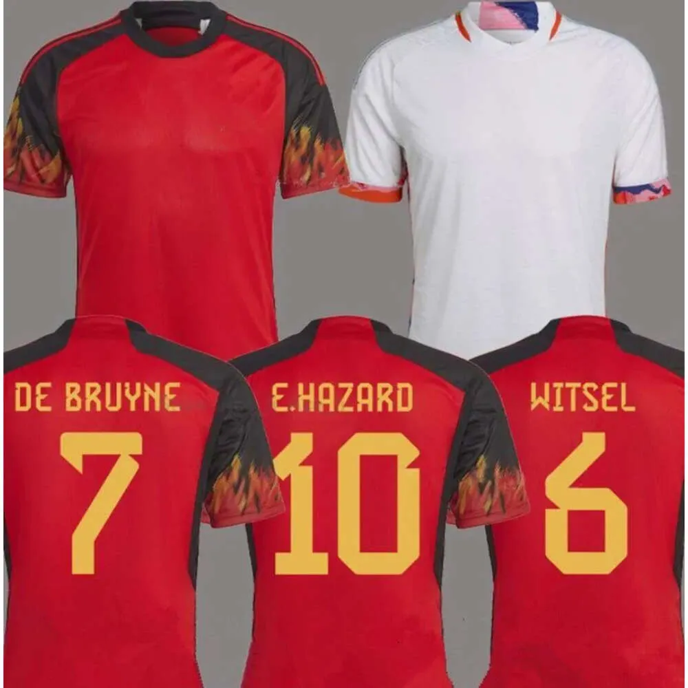 QQQ8 2022 Belge Soccer Jersey E.Hazard T.Hazard R.Lukaku Tielemans 22 23 De Bruyne Witsel Batshuayi Mertens Football Shirt Men Kids Kits Kits