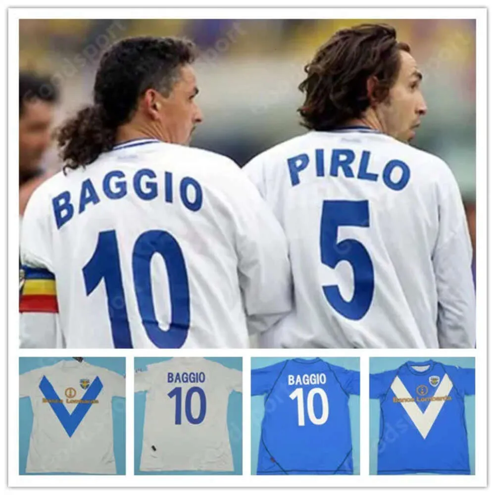 Qqq8 Retro 03 04 Maglia da calcio Brescia Calcio Caracciolo Baggio Pirlo Di Biagio Futbol Mauri Maglia da calcio vintage Camiseta Classic 2003
