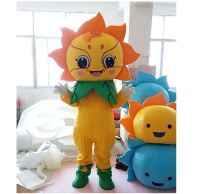 Costume de mascotte de fleur de soleil d'Halloween, personnage de thème animé en peluche de haute qualité, taille adulte, carnaval de Noël, fête d'anniversaire, tenue fantaisie