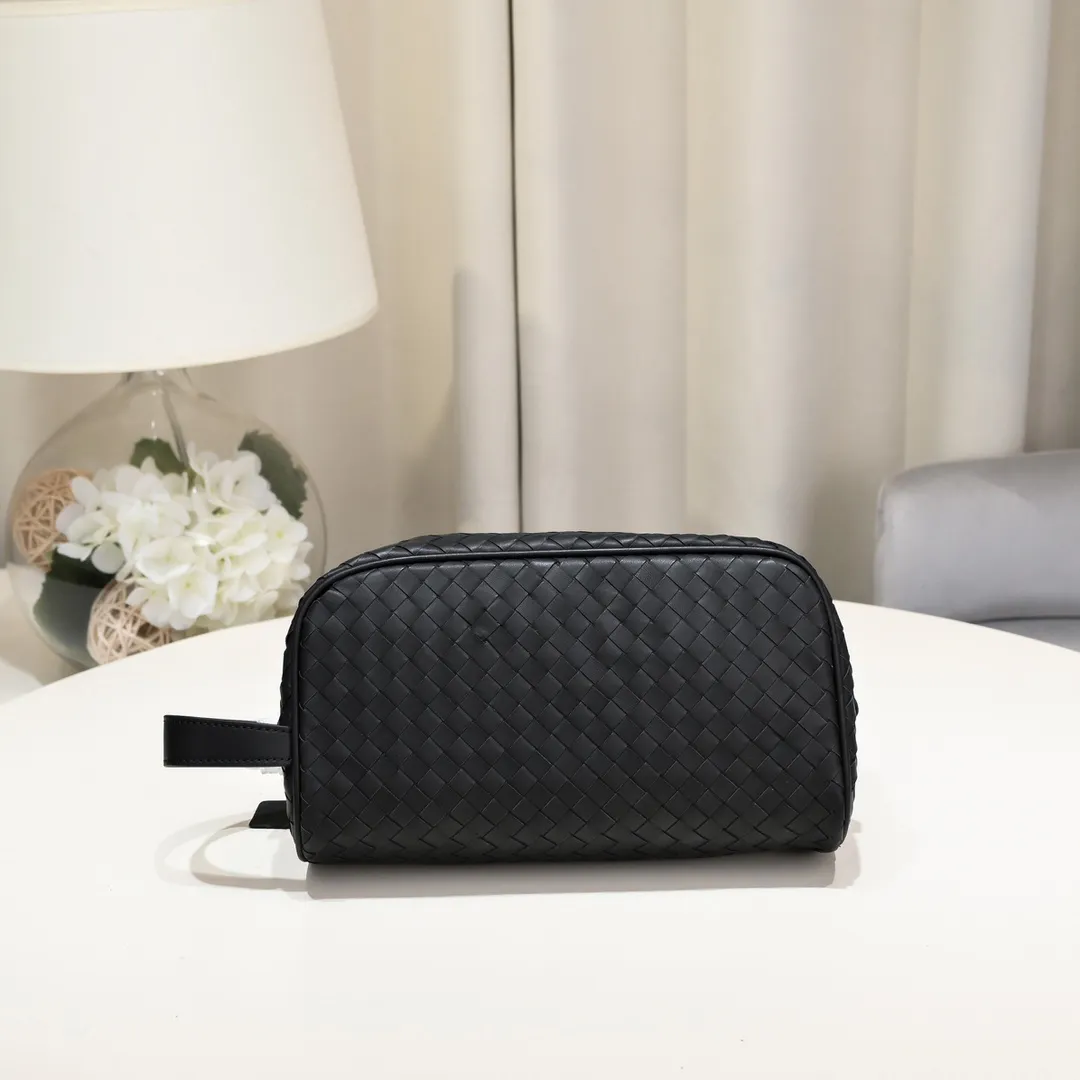 Designerväskor 7a Luxury Quality Men Clutch Intrecciato äkta läderkohudehandväskor