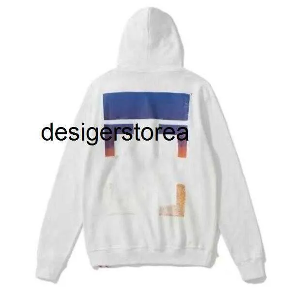 Jacka CP Offs White Off Style Trendy Fashion Sweater Painted Arrow Crow Stripe Loose Women's Coatjqmoffg