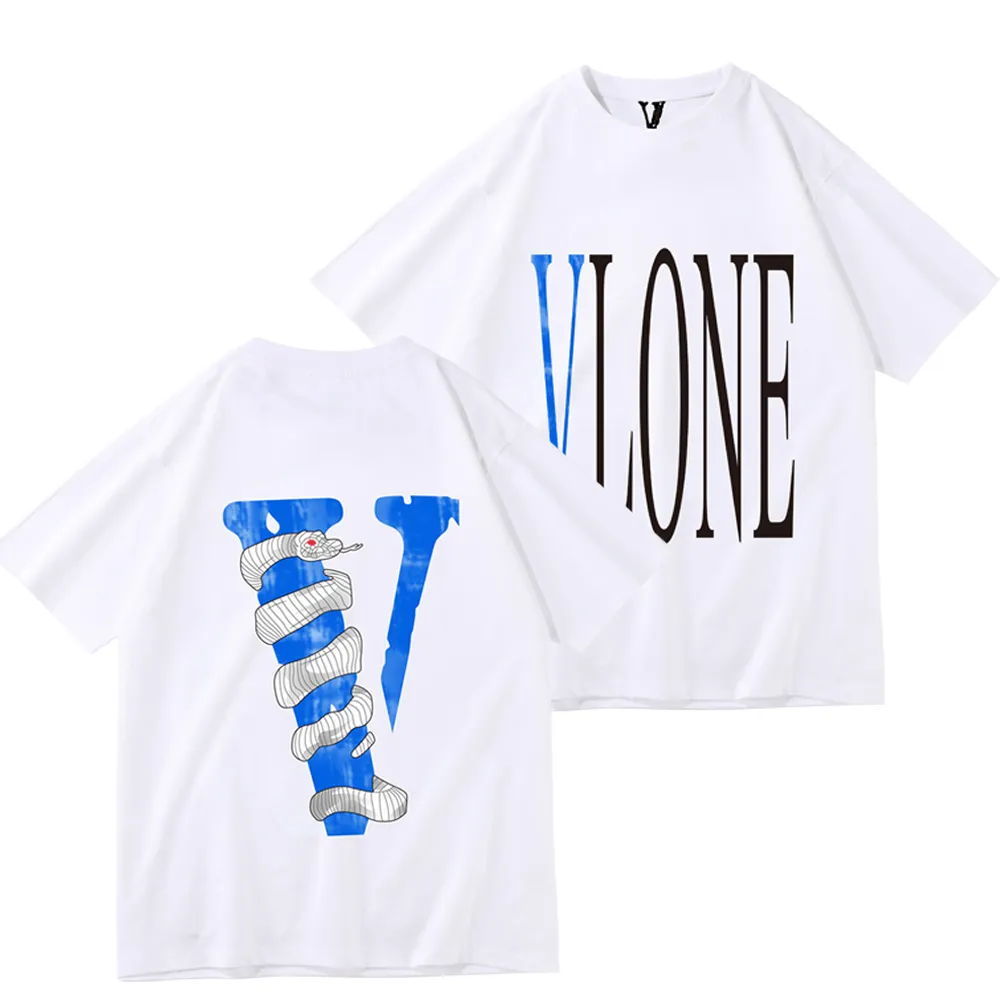 VLONE Brand printed shirts Men and Women O-neck Casual t shirts Classic Fashion Trend for Simple Street Cotton Pullover t shirts