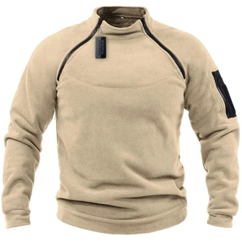 Męskie bluzy bluzy Mężczyźni taktyczne zewnętrzne polarne polarowe ubrania polowanie ciepło zamek błyskawiczny man wiatrowoodporny płaszcz termiczny Sweter wojskowy 231101