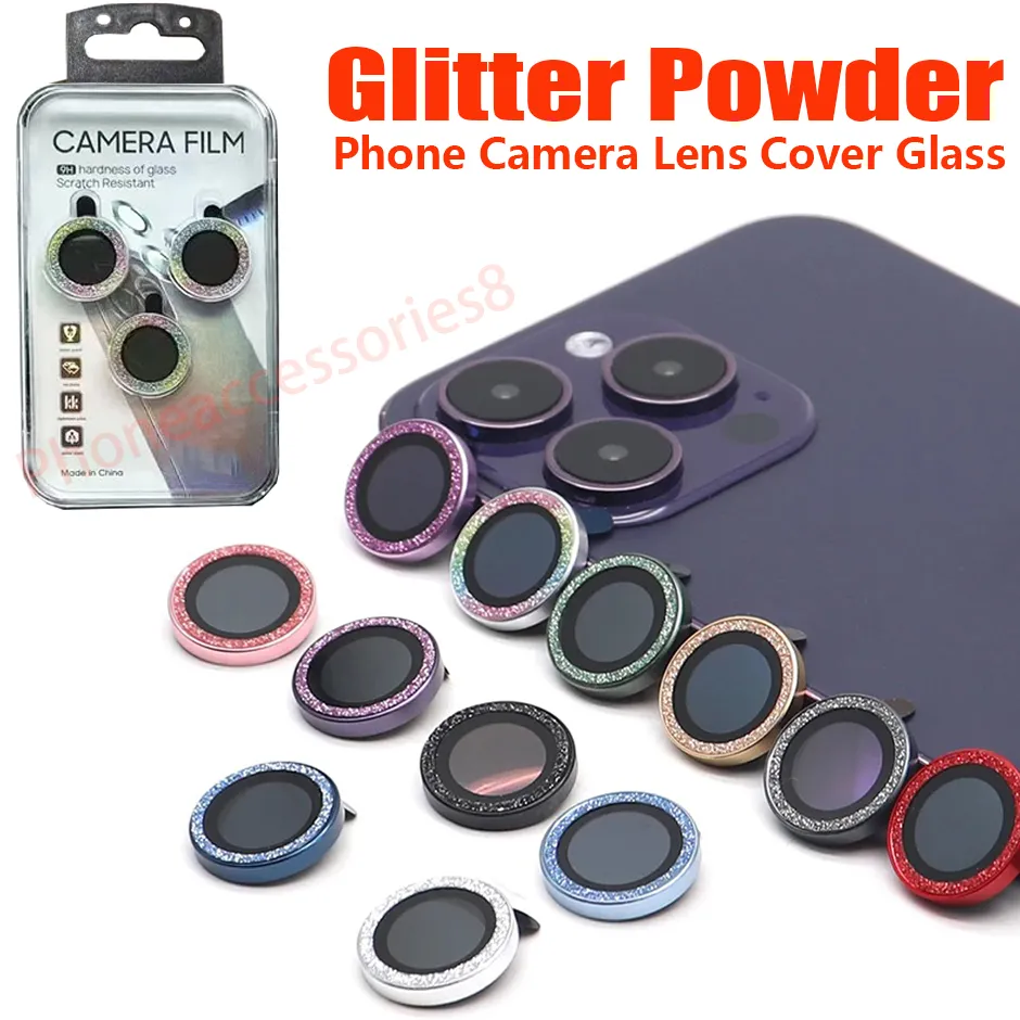 Glitter Powder Star Telefon Kamera Lens Cam Koruyucu İPhone 15 14 13 12 11 Pro Max iPhone14 Kamera Kapağı Yıldızlı Gökyüzü Bling Bling