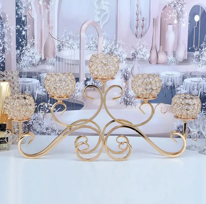 5 broni świąteczne świecznik ślubny stolik centralny kryształowy wiszący świecznik Home Hotel Wedding Centerpieces Dekoracja