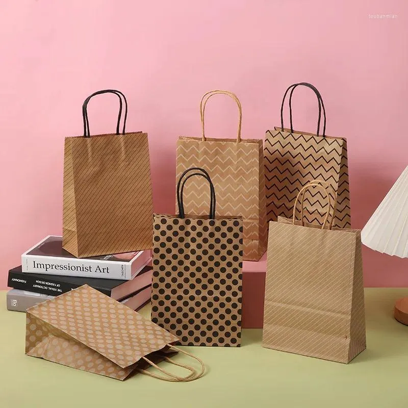 Prezent na prezent 120G Kraft Paper Opaking Bag 901 Series Torebka Ubranie w paski żółty