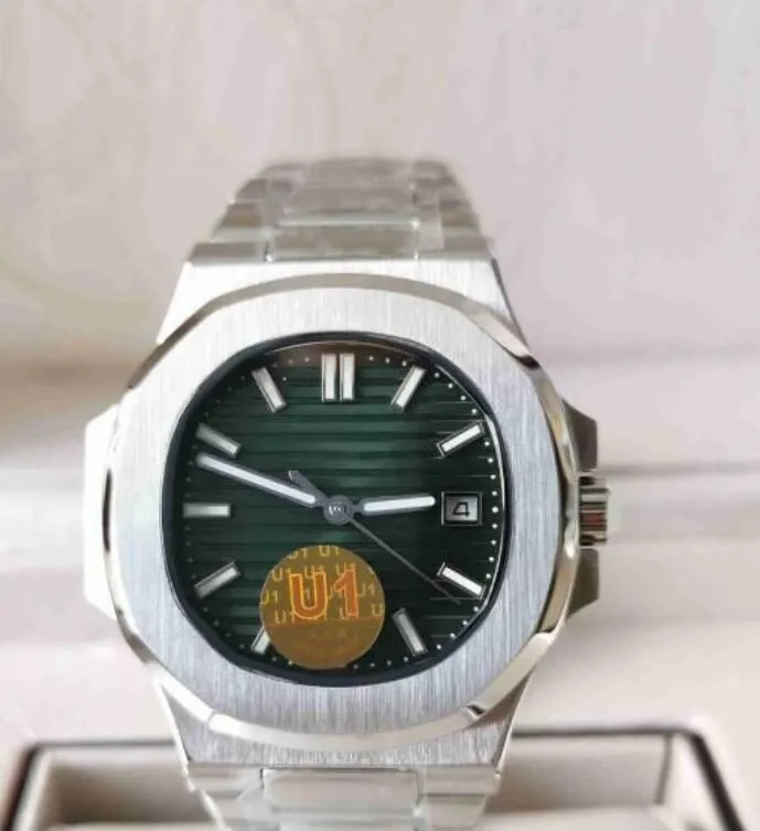 10 Style Classic Men's Watch hommes montres automatiques 5711 5711 / 1R-001 bracelet en argent cadran vert verre saphir CAL.324SC montre mécanique de luxe pour hommes montre-bracelet U1