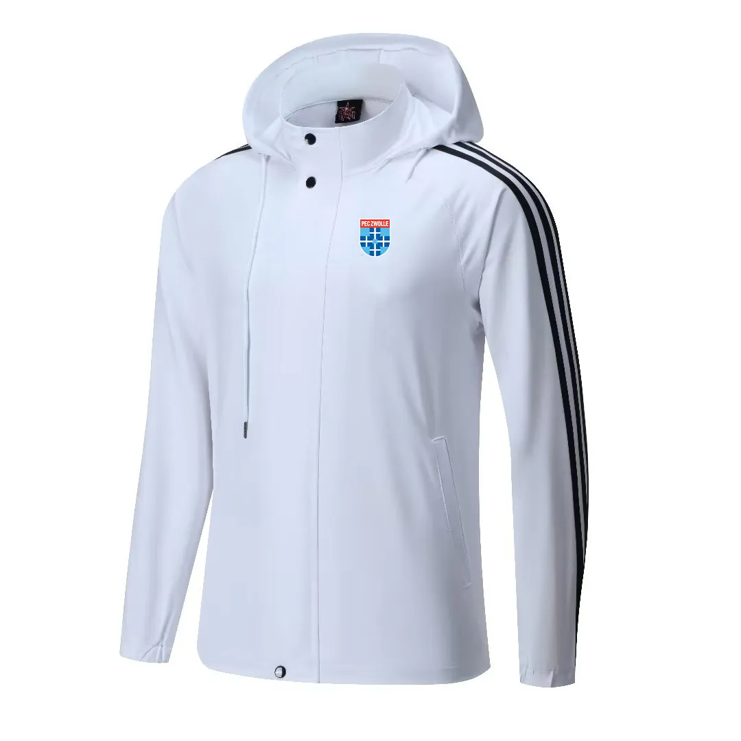 PEC Zwolle Vestes pour hommes vestes de loisirs chaudes en automne et en hiver sports de plein air chemises de sport décontractées à capuche hommes et femmes vestes à fermeture éclair complète