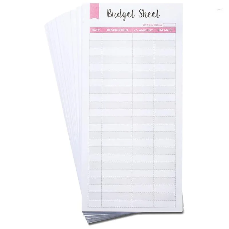 Cadeau Wrap PPYY-90 PCS Feuilles de budget de dépenses Organisateur de factures pour A6 Binder Enveloppe de trésorerie Trackers Planificateur budgétaire