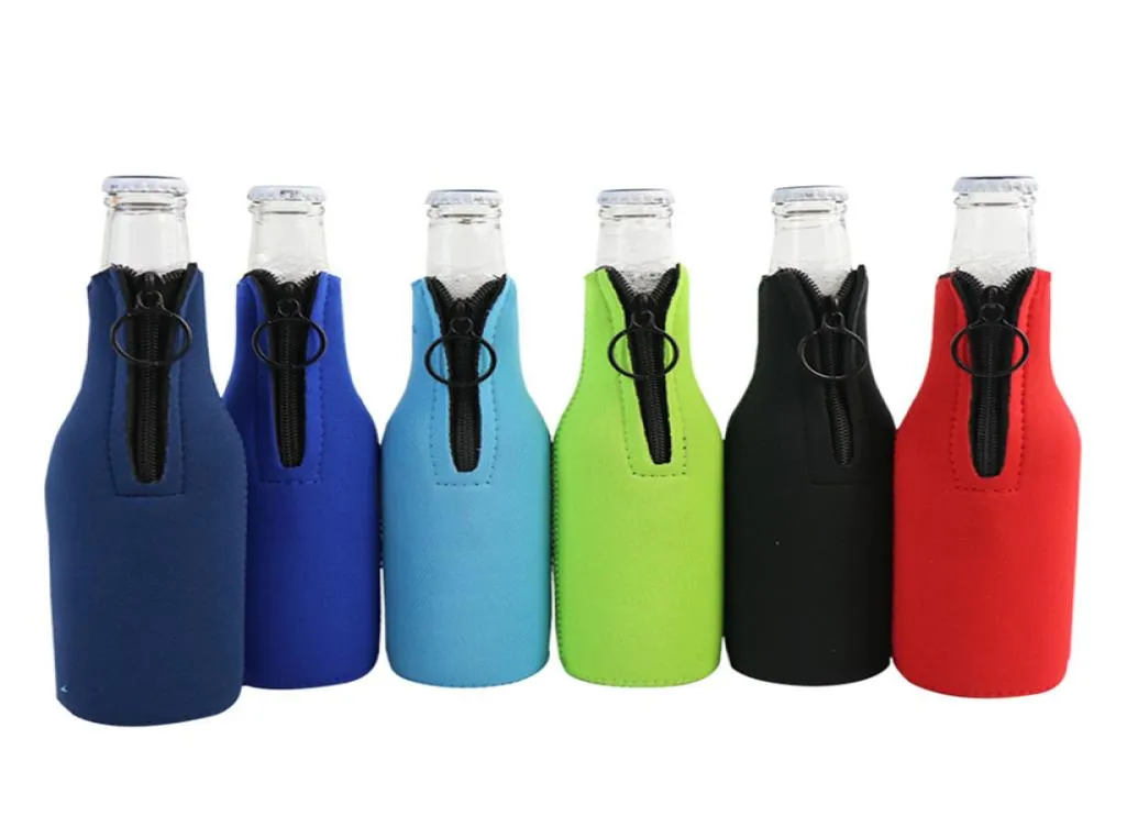 Neoprene Bottle Cover Insulated Sleeve Bag DIY Summer Koozies Insulator 330ml Zipper Beer Bottle Holder with Bottle Opener 2020 E27225332