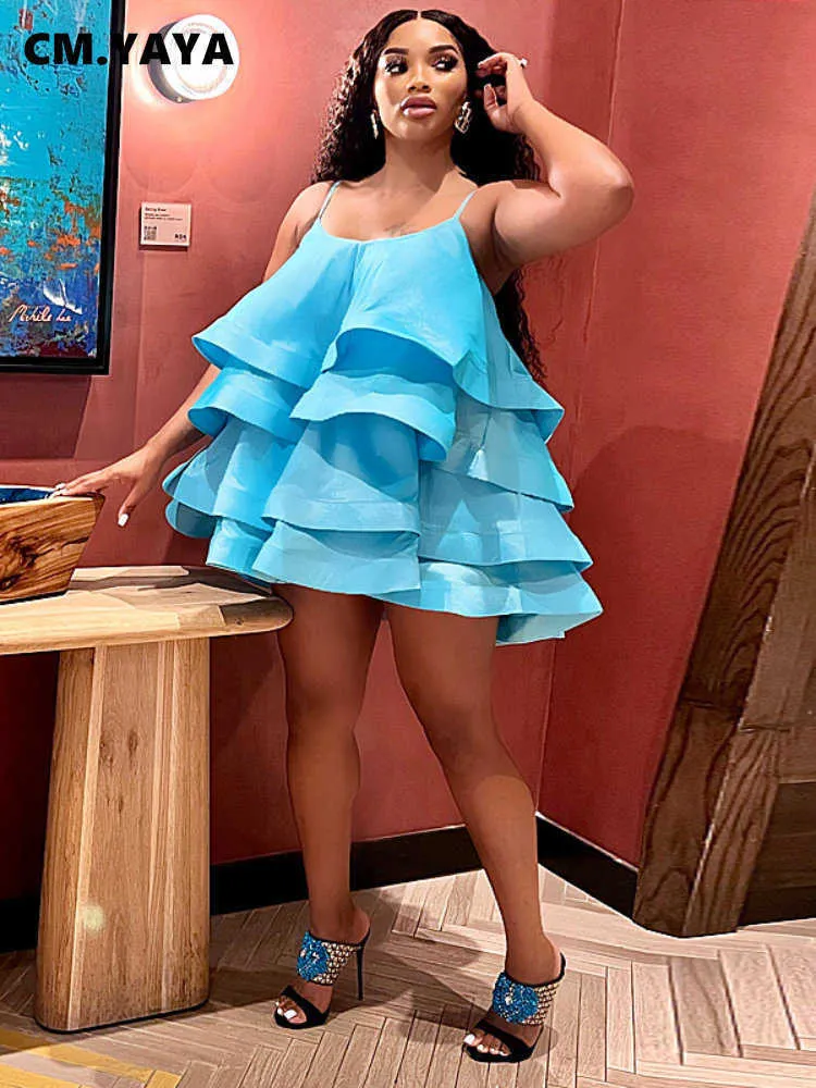 Spaghetti Strap Mini Dress Womens Sleeveless Tiered Party Dress