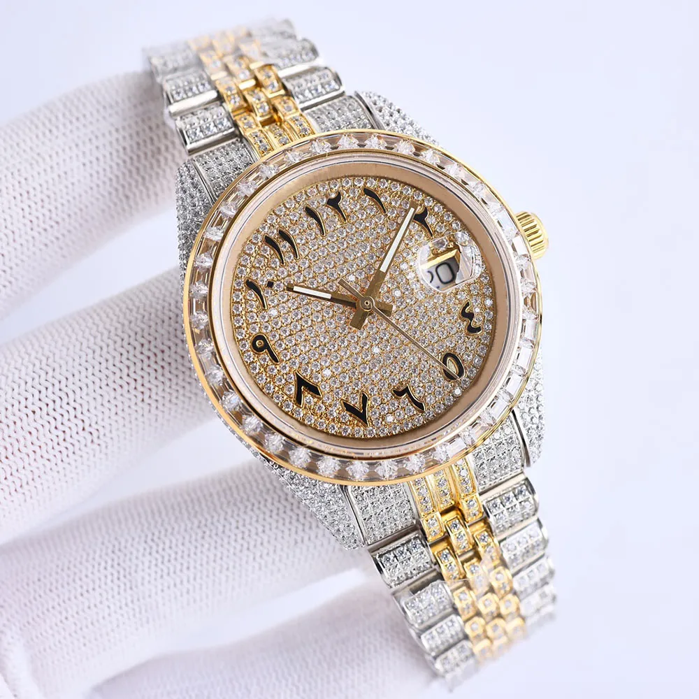 Diamond Watch Mens 2824 Automatic Mechanical Designer Watches Sapphire 41mm With Diamond-studded Steel Bracelet Lady Wristwatch Montre de Luxe