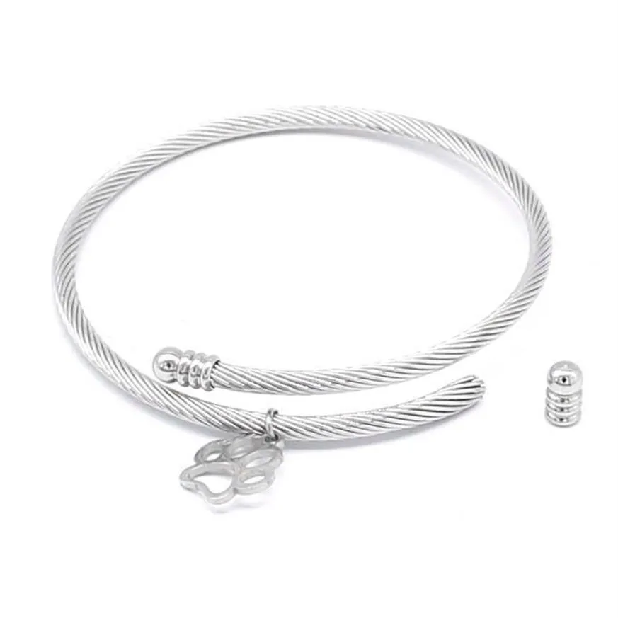 Aiovlo nouveau Bracelet à breloques réglable en acier inoxydable bricolage accessoires de Bracelet Bracelet fin bijoux pour faire des femmes cadeau Q0719320j