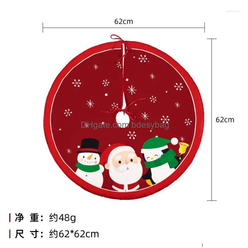 Christmas Decorations Christmas Decorations Tree Skirt Cartoon Santa Claus Snowman Elk Xmas Noel Natal 2023 Merry Decor Happy Year 202 Dhhzv