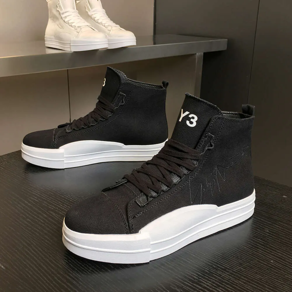 Men's Casual Shoes Fahion Personality Design Boots In Black Canvas Comfortable BreathableMen's Shoes Non-slip Lace-up Shoes Men