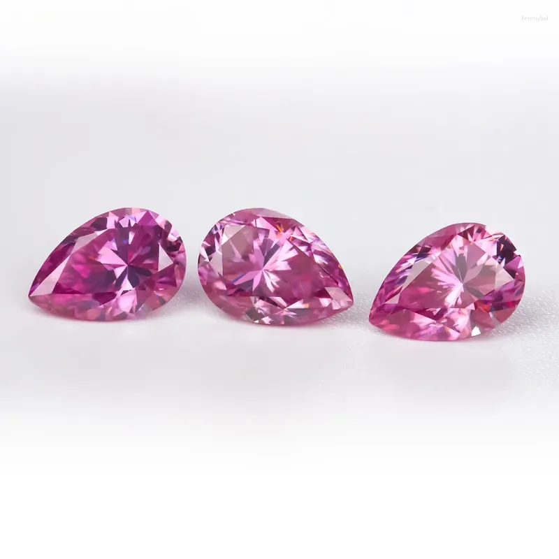 Pedras preciosas soltas cosfix raro redondo pêra corte pedras de moissanite 1-3 quilates d cor azul verde rosa amarelo diamantes pedra com gra