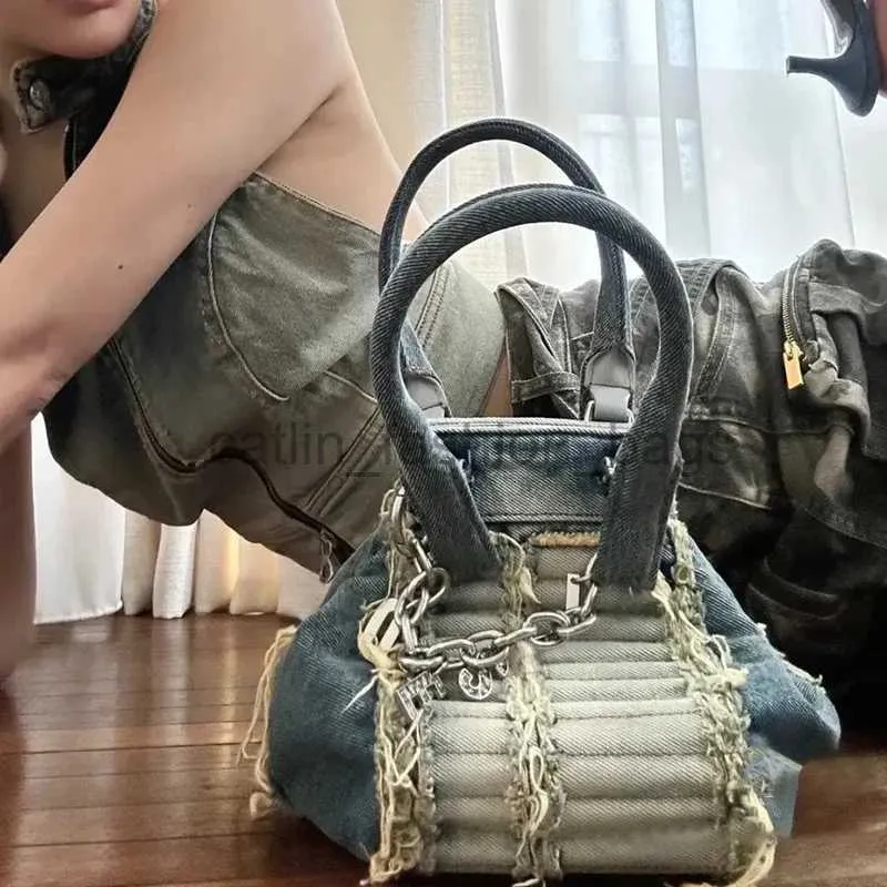 Omuz çantaları şapkalar kova şapkaları y2k denim mavi yumuşak çanta ve çanta lüks tasarımcı kadınlar vintage metal havalı kızlar askısız el çentikleri_fashion_bags