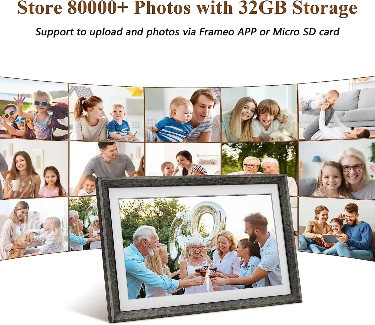 Frameo Smart Amazon Digital Photo Frame With 32GB Memory, 10.1 Inch IPS HD 1080P Electronic