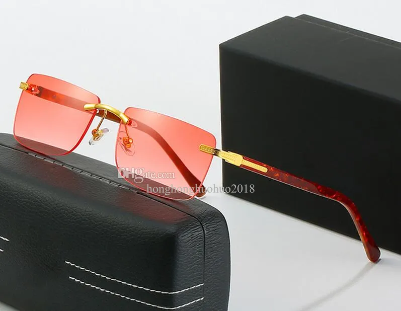 Nouvelles lunettes optiques européennes et américaines Lunettes de soleil à plaque carrée Mode féminine Lunettes de soleil sans cadre Bach Accessoires de protection des yeux pour hommes en plein air